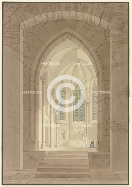 Chapel in the hospital church at Biedenkopf, 1826. Creator: Friedrich Maximilian Hessemer.