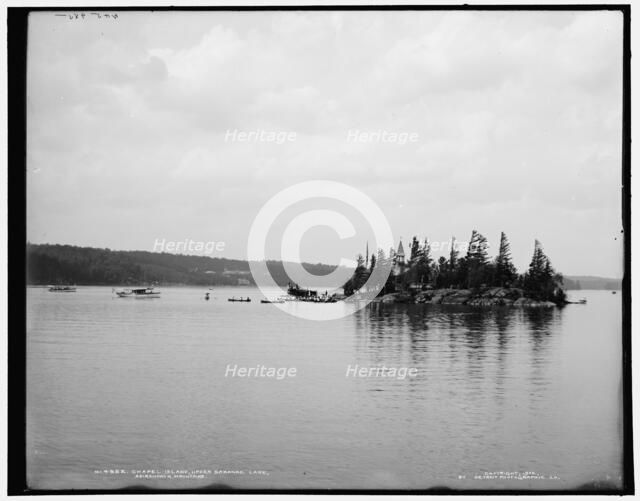 Chapel Island, Upper Saranac Lake, Adirondack Mountains, c1902. Creator: William H. Jackson.