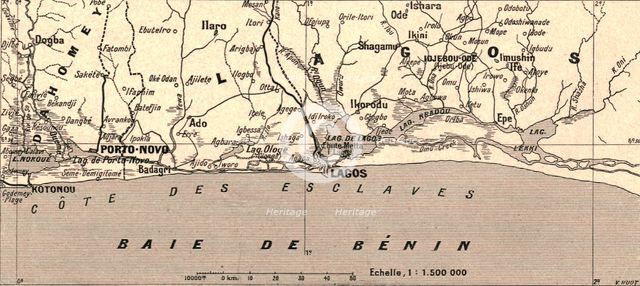 ''Chapelet lagunaire du golfe de Guinee; L'Ouest Africain', 1914. Creator: Unknown.
