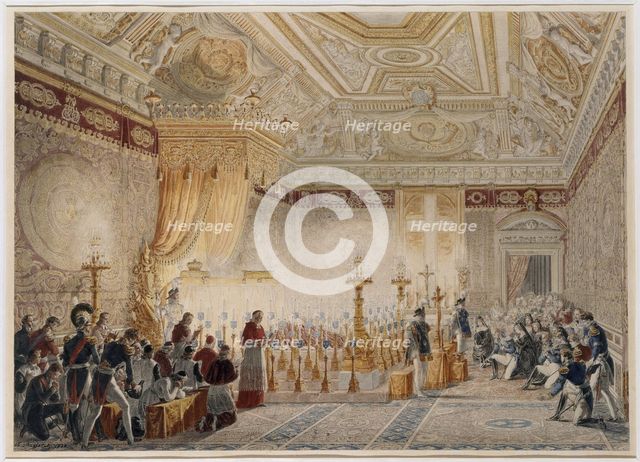Chapelle Ardente of Louis XVIII at the throne room of the Tuileries on September 1824.