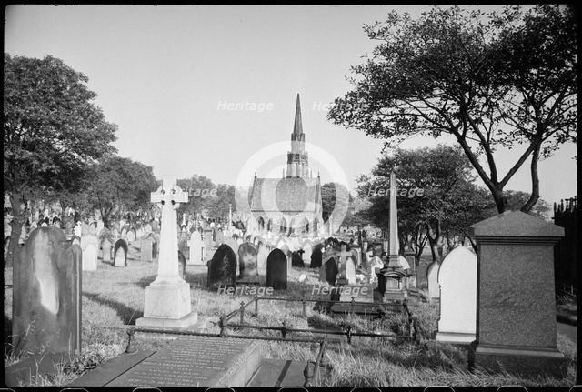 Chapels and archway in St John's Cemetery, Elswick Road, Newcastle upon Tyne, c1955-c1980. Creator: Ursula Clark.