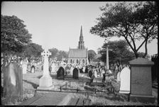Chapels and archway in St John's Cemetery, Elswick Road, Newcastle upon Tyne, c1955-c1980. Creator: Ursula Clark
