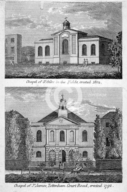 Chapels in Holborn, London, 1804.      Artist: Anon
