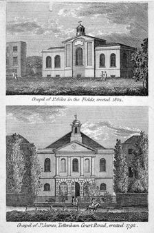 Chapels in Holborn, London, 1804. Artist: Anon