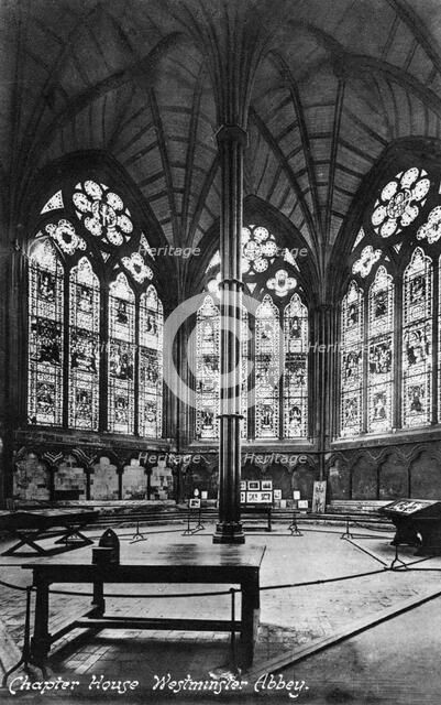 Chapter House, Westminster Abbey, 20th century. Artist: Valentine & Sons