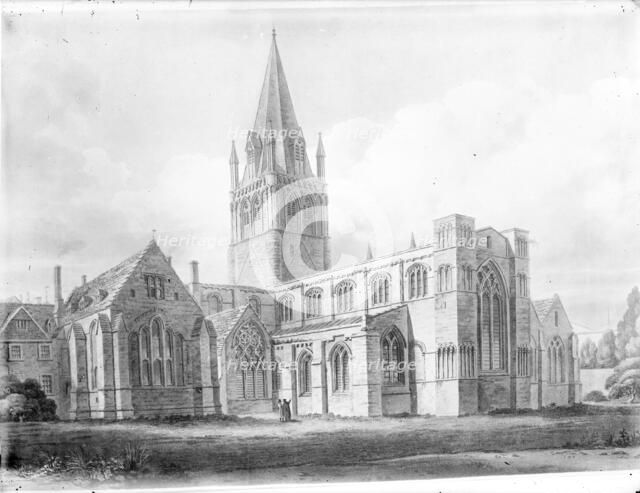 Chapter House and south east corner of Christ Church Cathedral, Oxford, Oxfordshire, c1800-c1850. Artist: John Buckler