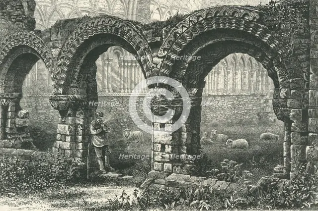 'Chapter House, Much Wenlock Abbey', c1870.