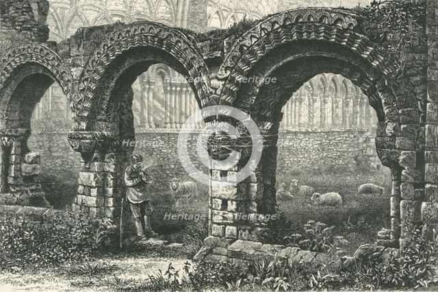 'Chapter House, Much Wenlock Abbey', c1870.