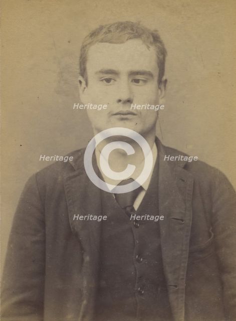 Chapuis. Charles, Paul. 17 ans, né le 22/3/76 à Paris VIle. Tapissier. Anarchiste. 7/1/94, 1894. Creator: Alphonse Bertillon.