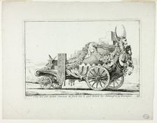 Char tiré par quatre chevaux de front, Sur lequel étaient les Sultanes et les Eunuques, pl..., 1748. Creator: Joseph-Marie Vien the Elder