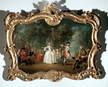 Charming party in a garden oil on canvas