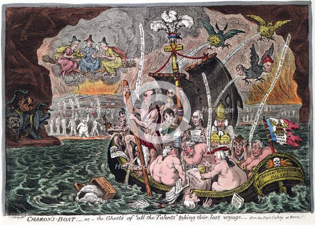 'Charon's Boat, or the Ghosts of all the Talents taking their last voyage', 1807. Artist: James Gillray