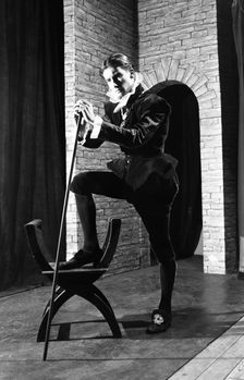 Character from a production of Shakespeare's "Twelfth Night", Worksop College, Derbyshire, 1960. Creator: Michael Walters