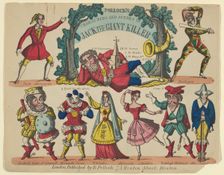 Characters and Scenes, from Jack the Giant Killer, Plate 1 for a Toy Theater, 1870-90. Creator: Benjamin Pollock