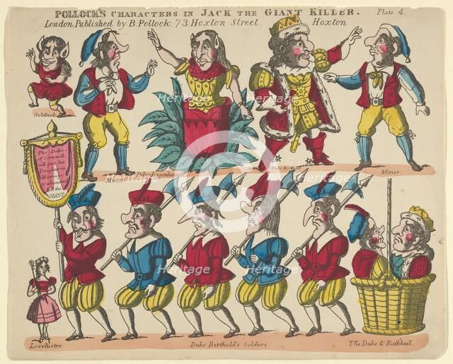 Characters, from Jack the Giant Killer, Plate 4 for a Toy Theater, 1870-90. Creator: Benjamin Pollock.