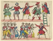Characters, from Jack the Giant Killer, Plate 5 for a Toy Theater, 1870-90. Creator: Benjamin Pollock