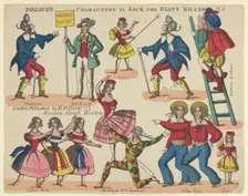 Characters, from Jack the Giant Killer, Plate 8 for a Toy Theater, 1870-90. Creator: Benjamin Pollock