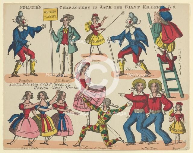 Characters, from Jack the Giant Killer, Plate 8 for a Toy Theater, 1870-90. Creator: Benjamin Pollock.