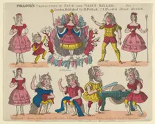 Characters, from Jack the Giant Killer Plate 2 for a Toy Theater, 1870-90., 1870-90. Creator: Benjamin Pollock