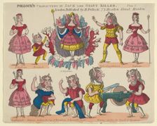 Characters, from Jack the Giant Killer Plate 2 for a Toy Theater, 1870-90., 1870-90. Creator: Benjamin Pollock