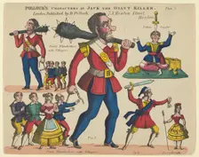 Characters, from Jack the Giant Killer, Plate 3 for a Toy Theater, 1870-90. Creator: Benjamin Pollock