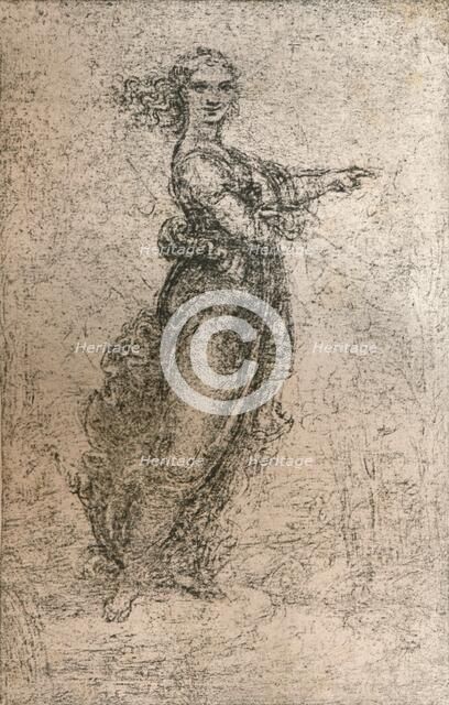 Charcoal drawing of a female figure, c1472-c1519 (1883). Artist: Leonardo da Vinci.