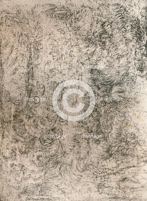 Charcoal Drawing, representing a Deluge, from the Royal Library, Windsor Castle, 1883. Artist: Leonardo da Vinci.