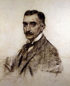 Charcoal portrait Francesc Macia (1859 - 1933), Spanish soldier and politician, president of the …