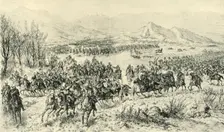 Charge of Cavalry to Cover the Retreat of the Guns...11th December 1879 (1901). Creator: J Schonberg