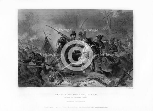 Charge of General Grant, Battle of Shiloh, Tennessee, April 1862, (1862-1867).Artist: W Ridgway