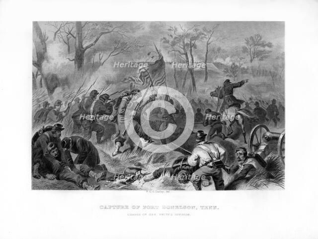 Charge of General Smith's Division, Capture of Fort Donelson, Tennessee, 1862-1867.Artist: Felix Octavius Carr Darley