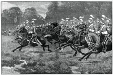 Charge of the 5th and 7th Dragoon Guards, review in Windsor Park, 1900
