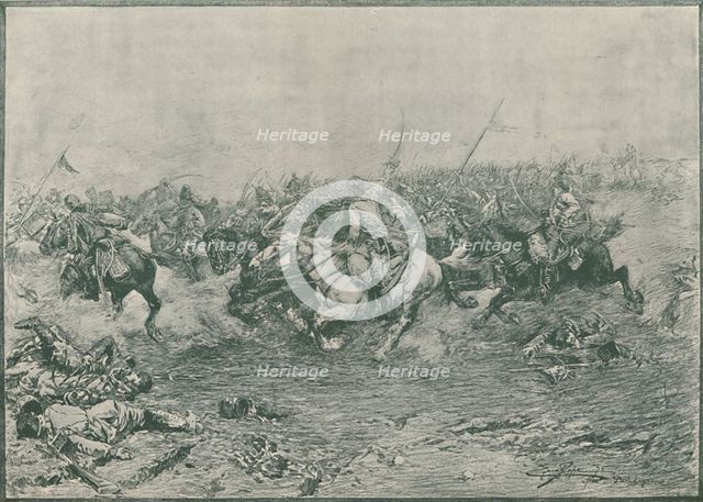 'Charge of the Twelfth Hussars at the Battle of Marengo', 1800, (1896).  Artist: Unknown.