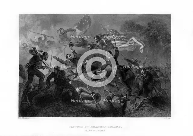 Charge of the Zouaves, Capture of Roanoke Island, North Carolina, 1862-1867.Artist: JJ Crew