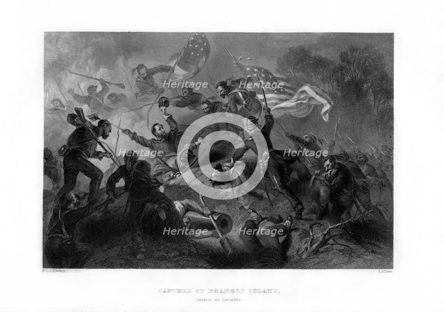 Charge of the Zouaves, Capture of Roanoke Island, North Carolina, 1862-1867.Artist: JJ Crew