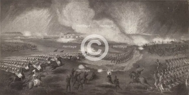 'Charge of the British Troops on the Road to Windlesham, April 24, 1854', 1854 (1909). Artist: Unknown.