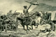 Charge of the Bushmen and New Zealanders on Boer Guns near Klerksdorp, March 24, 1901 1902 Creator: Richard Caton Woodville II