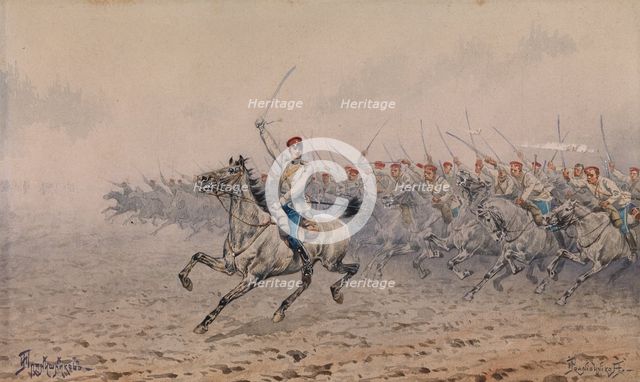 Charge of the Cavalry. Artist: Pryanishnikov, Ivan Petrovich (1841-1909)