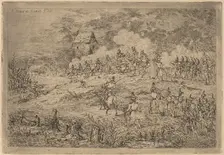 Charge of the Cavalry (Charge de cavalerie contre des chasseurs), 1856. Creator: Gerhardus Emaus De Micault