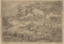 Charge of the Cavalry (Charge de cavalerie contre des chasseurs), 1856. Creator: Gerhardus Emaus De Micault