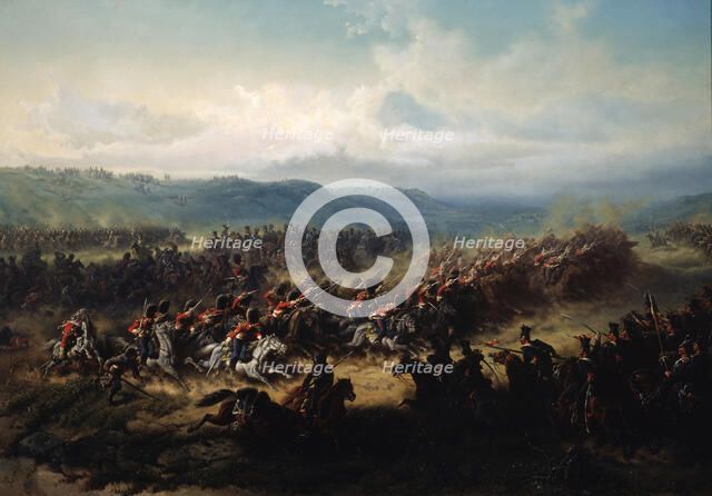 'Charge of the English Light Brigade at the Battle of Balaclava on 25 October 1854', 19th century.  Artist: Friedrich Kaiser