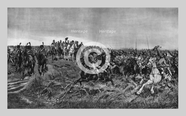 Charge of the French Cuirassiers, (late 19th century). Creator: Unknown.