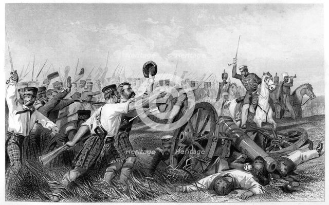 'Charge of the Highlanders before Cawnpore, under General Havelock', 1857, (c1860). Artist: Unknown