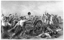 Charge of the Highlanders before Cawnpore, under General Havelock 1857, (c1860)