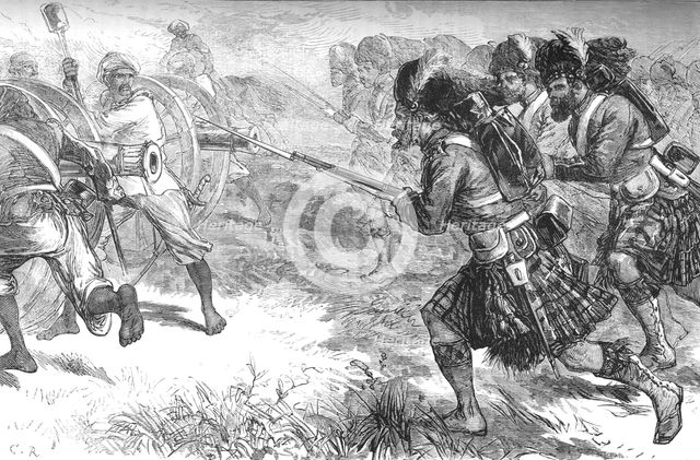 'Charge of the Highlanders', c1880. Artist: C.R..