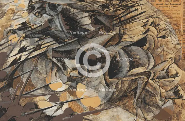Charge of the lancers (Carica di lancieri), 1915-1916. Creator: Boccioni, Umberto (1882-1916).