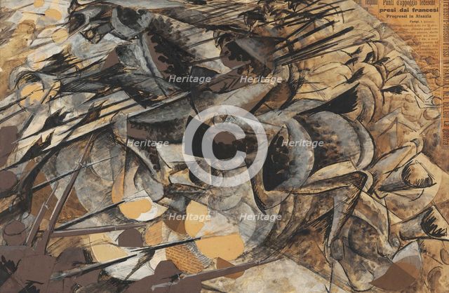 Charge of the lancers (Carica di lancieri), 1915-1916. Creator: Boccioni, Umberto (1882-1916).
