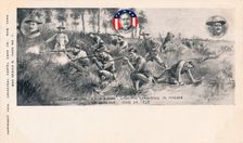 Charge of the Rough Riders upon the Spaniards in Ambush, La Quasina, June 24, 1898 c1900