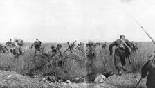 Charge by a regiment of French Zouaves on the plateau of Touvent, Artois, France, 7 June 1915