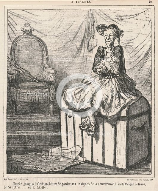 Chargé ... de garder les insignes de la souverainté, 19th century. Creator: Honore Daumier.